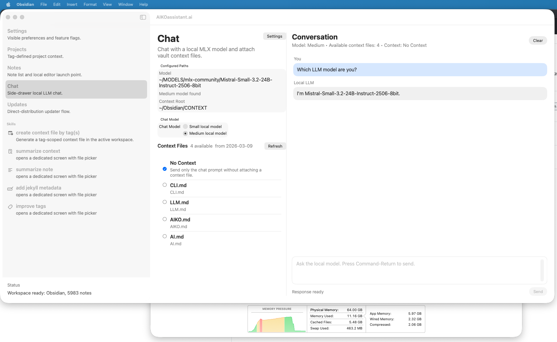AIKOassistant macOS app screenshot 3